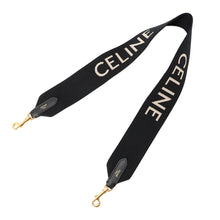 将图像加载到图库查看器中,CELINE Jacquard Short Strap Black49S022AEP.38AW Wool Leather