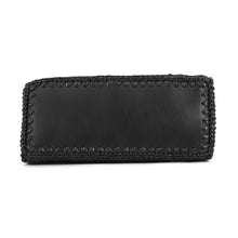 Load image into Gallery viewer, Ferragamo Hug Handbag Black219397 774168 Calf Leather RaffiaFabric Size XS