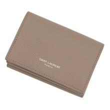 将图像加载到图库查看器中,SAINT LAURENT PARIS Compact wallet Tri-fold wallet Brown678272 Leather