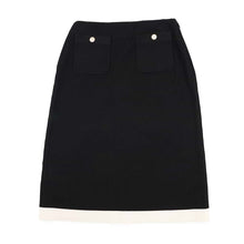 Load image into Gallery viewer, CHANEL CC Logo Medium Length Skirt Size 34 Black/WhiteP64748-K60697-N8127 Viscose 94% Polyamide 4% Elastane 2%