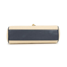 Load image into Gallery viewer, CELINE Teen Soft 16 Shoulder Vanilla/Navy196852 Raffia Calf Leather