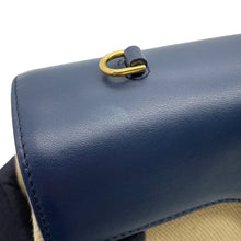 Load image into Gallery viewer, CELINE Teen Soft 16 Shoulder Vanilla/Navy196852 Raffia Calf Leather