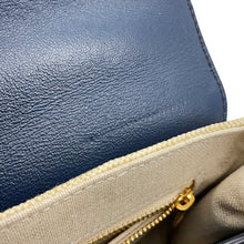 Load image into Gallery viewer, CELINE Teen Soft 16 Shoulder Vanilla/Navy196852 Raffia Calf Leather