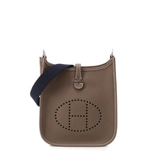 Load image into Gallery viewer, HERMES Evelyne Long Etoupe/Blue Indigo Taurillon Clemence Size TPM