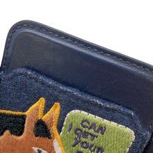 Load image into Gallery viewer, HERMES Card Case Magsafe Eman “Stole Number” BlueNavy/Multicolor Swift Leather Felt