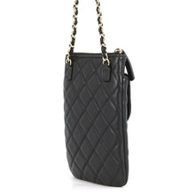 Load image into Gallery viewer, CHANEL Matelasse ChainShoulder phone case Black Lambskin