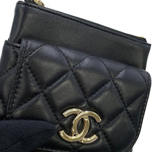 Load image into Gallery viewer, CHANEL Matelasse ChainShoulder phone case Black Lambskin