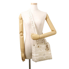 Load image into Gallery viewer, Dior Lady D-Lite 2WAY Bag White/GoldM0565OESV_M01E Canvas Size Medium