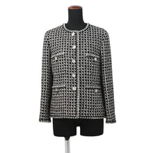 将图像加载到图库查看器中,CHANEL COCO Button Tweed Jacket Size 38 White/BlackP78909-V70693-NAAWH Cotton Polyester Viscose Fabric