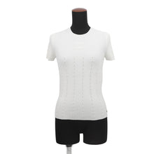 Load image into Gallery viewer, CHANEL CC Logo Short Sleeve Knit Size 36 IvoryP70915-K10150-NC345 Wool90% Polyamide8% Polyurethane2%