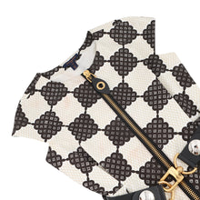Load image into Gallery viewer, LOUIS VUITTON Damier detail dress Size 34 White/Black/Beige1ABQWM Cotton100% Leather