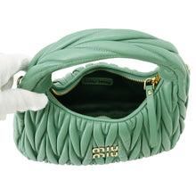 将图像加载到图库查看器中,MIUMIU Wonder Matelassé 2WAY Hobo Bag Salvia Green5BC125_N88_F0092_V_OOY Nappa Leather