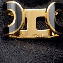 Load image into Gallery viewer, HERMES Pop Ash Ear Cuff Black Gold Plated Lacquer