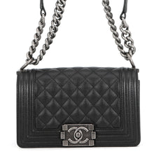 Load image into Gallery viewer, CHANEL Boy Chanel ChainShoulder Bag BlackA67085 Caviar Leather Size 20