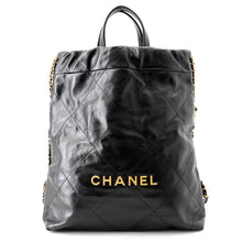 将图像加载到图库查看器中,CHANEL CHANEL22 Backpack BlackAS3859 Shiny Calf Leather Size Small