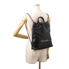 将图像加载到图库查看器中,CHANEL CHANEL22 Backpack BlackAS3859 Shiny Calf Leather Size Small