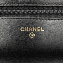 Load image into Gallery viewer, CHANEL Matelasse Egypt Bag Charm Chain Wallet Black Lambskin