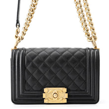 Load image into Gallery viewer, CHANEL Boy Chanel ChainShoulder Bag BlackA67085 Caviar Leather Size 20