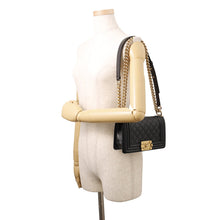 Load image into Gallery viewer, CHANEL Boy Chanel ChainShoulder Bag BlackA67085 Caviar Leather Size 20