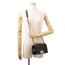 Load image into Gallery viewer, CHANEL Boy Chanel ChainShoulder Bag BlackA67085 Caviar Leather Size 20