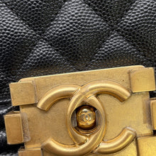 Load image into Gallery viewer, CHANEL Boy Chanel ChainShoulder Bag BlackA67085 Caviar Leather Size 20