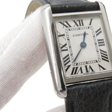 Load image into Gallery viewer, CARTIER tank mast SM H29.5mm×W22mm Stainless Steel Leather Silver DialWSTA0042