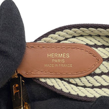 Load image into Gallery viewer, HERMES Bandouliere Sangle Cortage Plus Noir/Jaune Milton/Gold Canvas Leather Size Length 35.4" / Width 2"