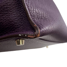 将图像加载到图库查看器中,HERMES Kelly Sellier Cassis Chevre LeatherChevre Coromandel Goatskin Size 35