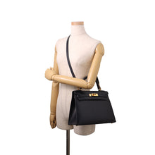 将图像加载到图库查看器中,HERMES Kelly Sellier Navy Box Calf Leather Size 28