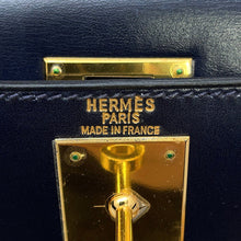 将图像加载到图库查看器中,HERMES Kelly Sellier Navy Box Calf Leather Size 28