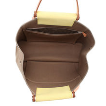 将图像加载到图库查看器中,HERMES Cabag Elan Etoupe/Yellow Toile Officier Leather Size PM