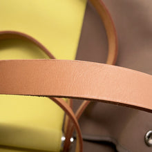 将图像加载到图库查看器中,HERMES Cabag Elan Etoupe/Yellow Toile Officier Leather Size PM