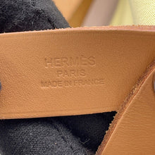 将图像加载到图库查看器中,HERMES Cabag Elan Etoupe/Yellow Toile Officier Leather Size PM