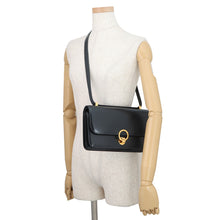 将图像加载到图库查看器中,HERMES Ring Shoulder Bag Navy Box Calf Leather