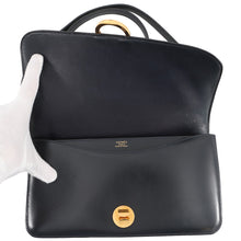 将图像加载到图库查看器中,HERMES Ring Shoulder Bag Navy Box Calf Leather
