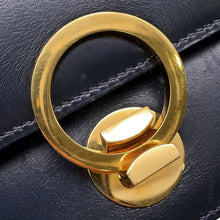 Load image into Gallery viewer, HERMES Ring Shoulder Bag Navy Box Calf Leather