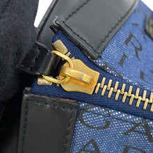 Load image into Gallery viewer, BVLGARI Logomania B.Zero1 Handbag Navy/Black Denim Leather