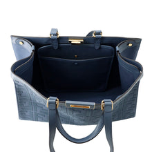 Load image into Gallery viewer, FENDI Zucca X Tote Blue8BH374 Canvas Calf Leather Size Medium