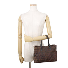 将图像加载到图库查看器中,FENDI Zucchino Handbag Brown8BH018 Canvas Leather