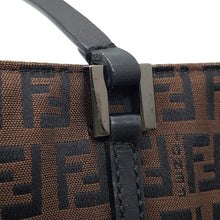 Load image into Gallery viewer, FENDI Zucchino Handbag Brown8BH018 Canvas Leather