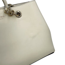 Load image into Gallery viewer, JIMMY CHOO Bonbon 2-way Tote Bag White Leather Size Small