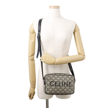 将图像加载到图库查看器中,CELINE Triomphe Shoulder Bag Gray/Black194502 PVC Leather