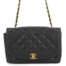 将图像加载到图库查看器中,CHANEL Diana Chain Shoulder Bag BlackA01165 Caviar Leather Size 25