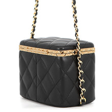 Load image into Gallery viewer, CHANEL Matelasse Chain Vanity Bag Black Lambskin