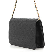 将图像加载到图库查看器中,CHANEL Matelasse Push Lock ChainShoulder Bag Black Lambskin