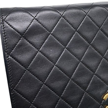 将图像加载到图库查看器中,CHANEL Matelasse Push Lock ChainShoulder Bag Black Lambskin