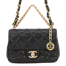 Load image into Gallery viewer, CHANEL Matelasse Chain Shoulder Bag Black Leather