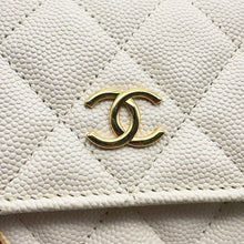 将图像加载到图库查看器中,CHANEL Cruise Line Chain Wallet WhiteAP3084 Caviar Leather