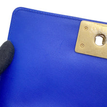 Load image into Gallery viewer, CHANEL Chevron Boy Chanel ChainShoulder BlueA67085 Lambskin Size Small