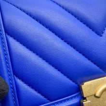 Load image into Gallery viewer, CHANEL Chevron Boy Chanel ChainShoulder BlueA67085 Lambskin Size Small